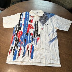 Vintage Yonex Mens Tennis Polo Shirt Size Medium Rare Colorful Flawless